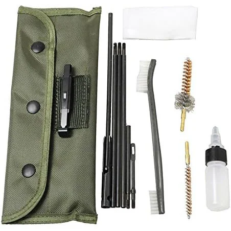 GUGULUZA Rifle Gun Cleaning Kits for .30cal/7.62mm, Portable Rifle Cleaner Metal Brushes Set with Durable Pouch