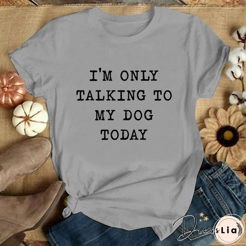 Women's Fashion Letter Printed T-shirts Girls' Funny Graphic Tee Tops Casual Crew Neck Short Sleeve Shirt Tops Laides Summer T-shirts Dog Lover Female Clothes