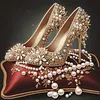 High Heels Special Shaped 5D DIY Partial Drill Diamonds Dots Gem Art Kits for Adults Beginners Home Decor Diamonds Paintings Gem Art 11.81 X11.81inch
