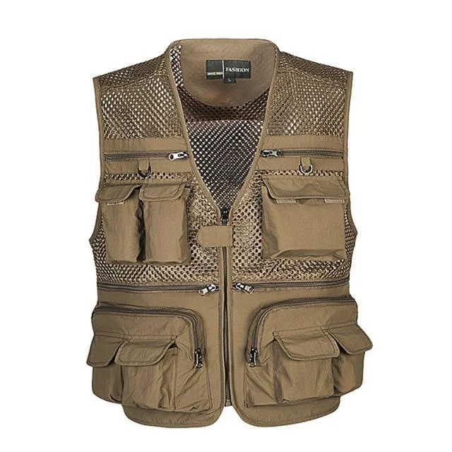 Tactical Vest Coat Fashion Men's Summer Photographer Waistcoat Mesh Work Sleeveless Jacket Tool Many Pocket Vest