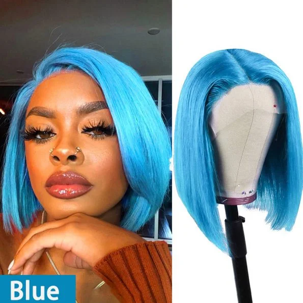 180% Density Colored Bob Wig Straight Colored 13×4 Lace Wig 