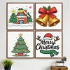 Christmas 11CT DIY Stamped Cross Stitch Kits Needlework Embroidery Kit 5.91x5.91inch Cross Stitch Art and Crafts Kits for Beginners Adults Home Decor