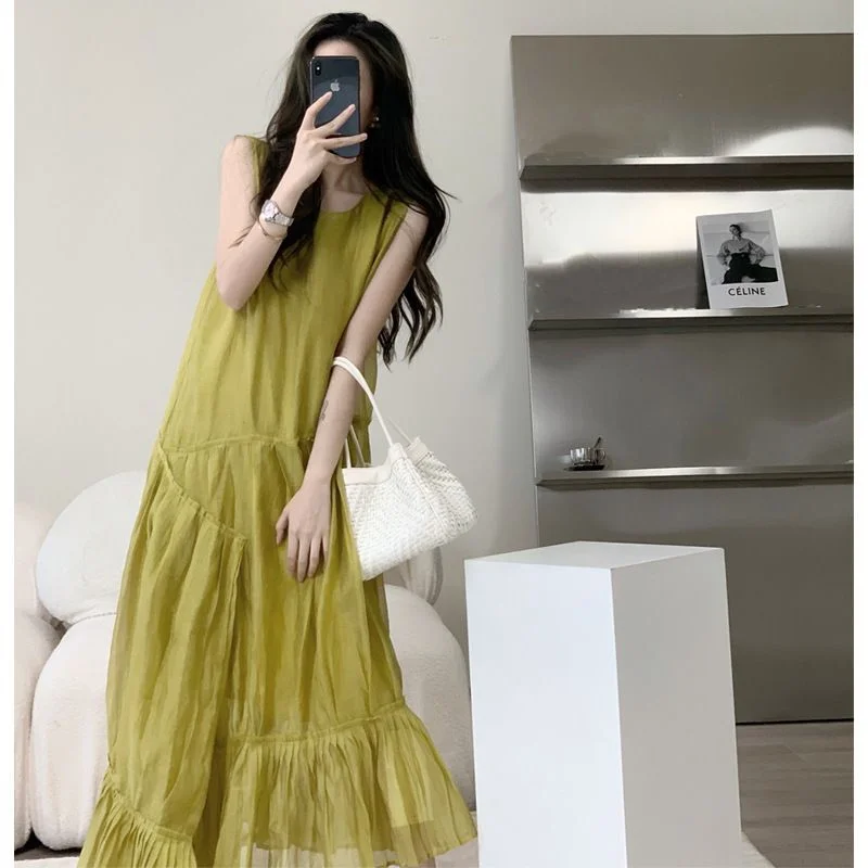 Sleeveless Midi A-Line Sundress YP1253