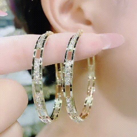 Sparkling Diamond Hoop Earrings-💥💥💥30%off