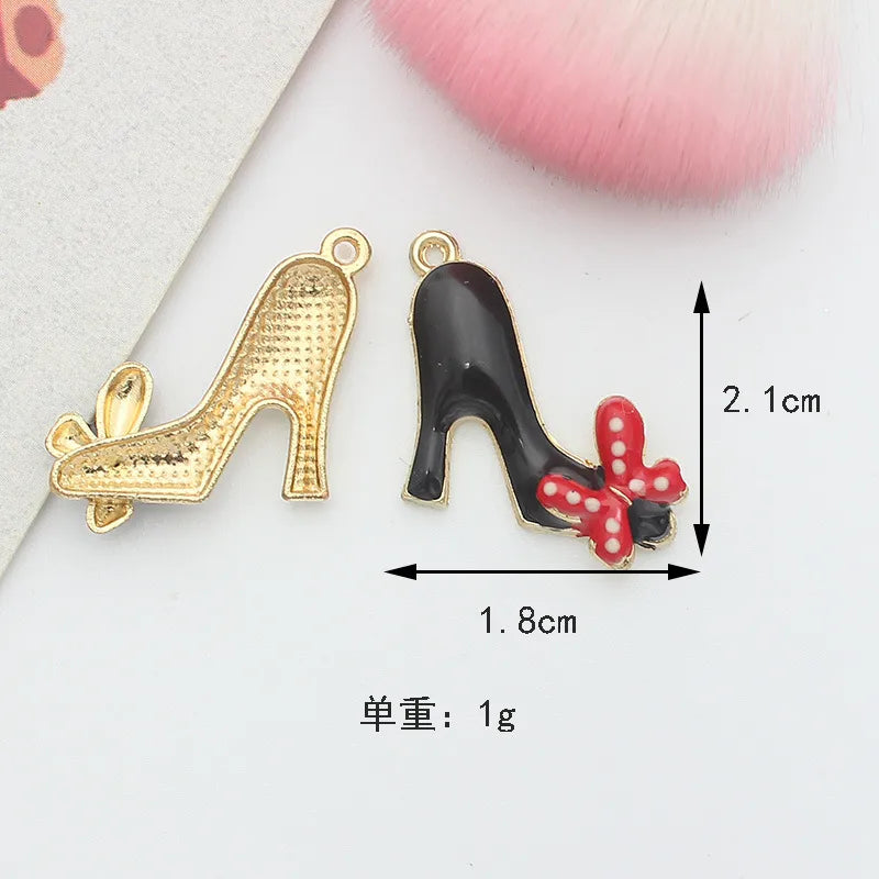 10 PCS/Package 1.5 * 20mm 14 * 14mm 7 * 12mm Alloy Rhinestones Pearl Number Heart Shape Bow Knot Polished Pendant