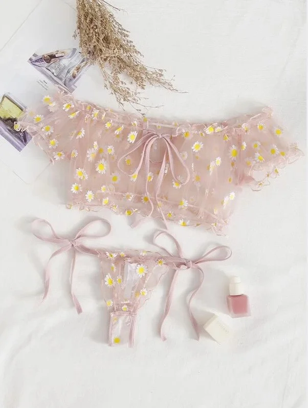Churchf Sex Lingerie 2020 New Small Daisiness Tempting Sexy Lace Mesh Yarn Lingerie