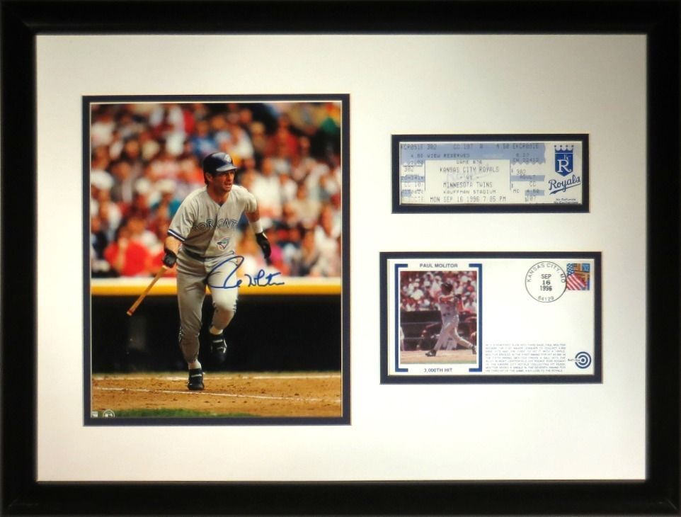 Paul Molitor Signed Framed Autographed 3000th Hit Display w/ Ticket PSA/DNA