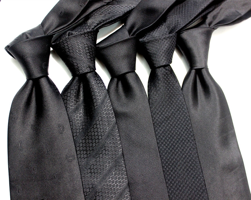 Premium Black Mulberry Silk Neckties for Men - Genuine Silk Business Attire