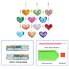 12pcs Heart Motif Double-Sided DIY Diamond Painting Keychain Kit