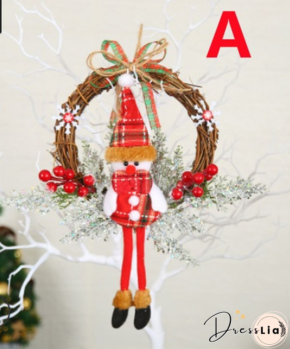 Christmas Decorations 30Cm Christmas Wreath Artificial Wreath Door Hanging Window Props Background Christmas Tree Accessories