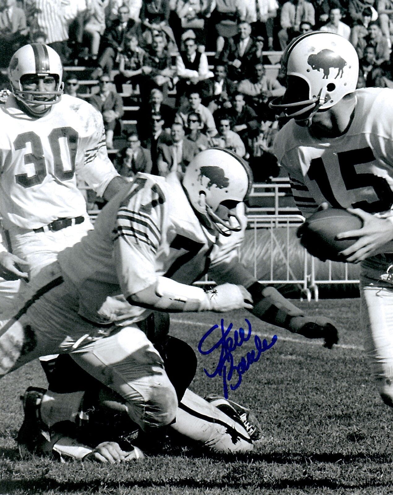 Autographed STEW BARBER Buffalo Bills 8x10 Photo Poster painting w/COA