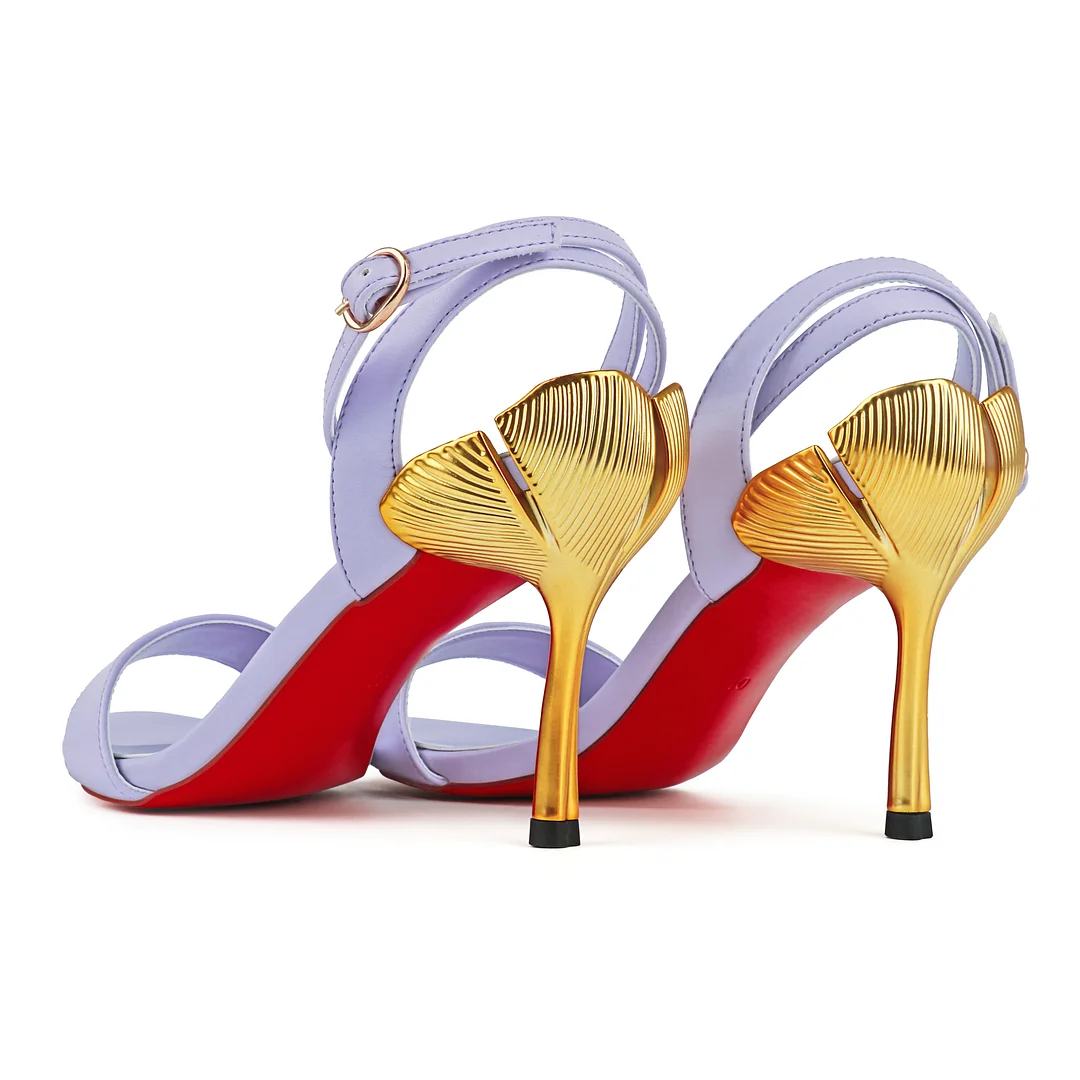 100mm Women's Red Bottom Straps Sandals Design Heels Open Toe Stiletto Shoes -MERUMOTE