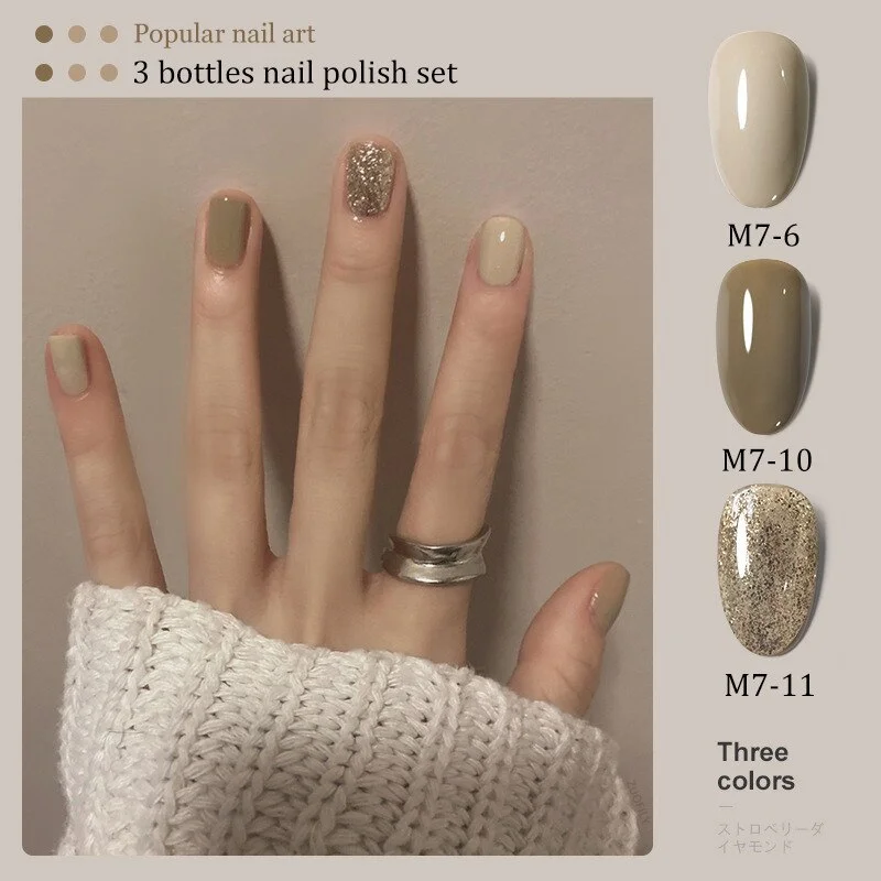 2022 Gel Nail Polish Kit 10ml 3bottles/Set Fashion Popular Colorful  Nail Glue UV LED Art Semi Permanent Manicure Nail Lacquer