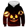 Kids Boys Girls Halloween 3D Printed Casual Face Pumpkins Hoodies