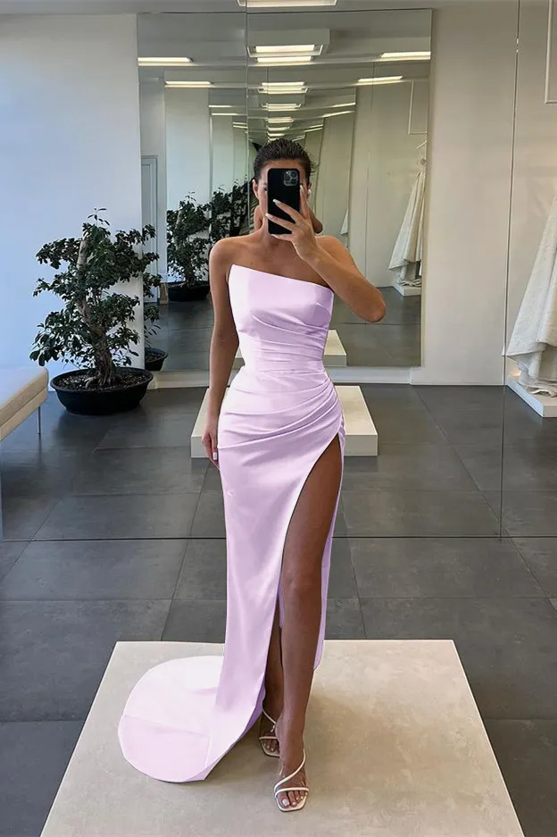 Amazing Long Sleeves Mermaid Slit evening Dress With Beads main image 1