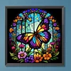 Buntglas-Schmetterling - runder Bohrer Diamantmalerei - 30*30cm