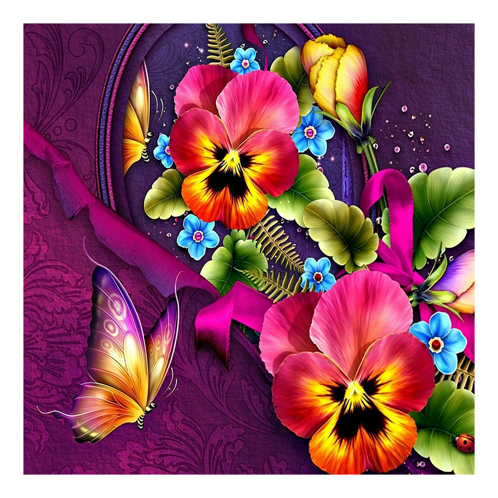 

30*30CM - Round Drill Diamond Painting - Flower, 501 Original