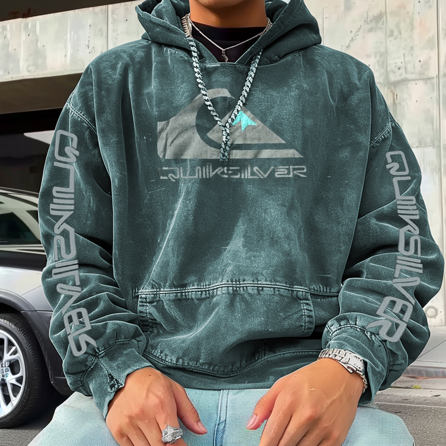 Men's Vintage Resort Branded Design Hoodie