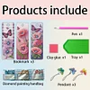 (US Local)3Pcs Flower DIY Irregular Shaped Diamonds Diamond Art Bookmark Craft Kit
