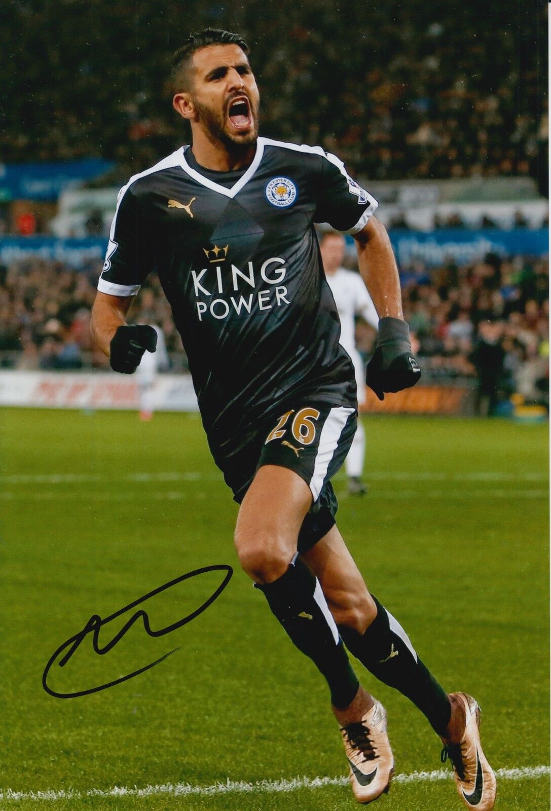 LEICESTER CITY HAND SIGNED RIYAD MAHREZ 12X8 Photo Poster painting 22.