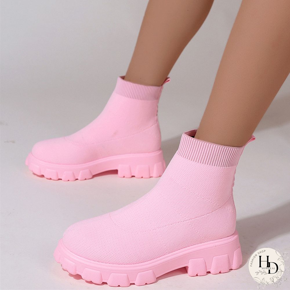 Apricot Casual Daily Patchwork Solid Color Round Keep Warm Comfortable Shoes