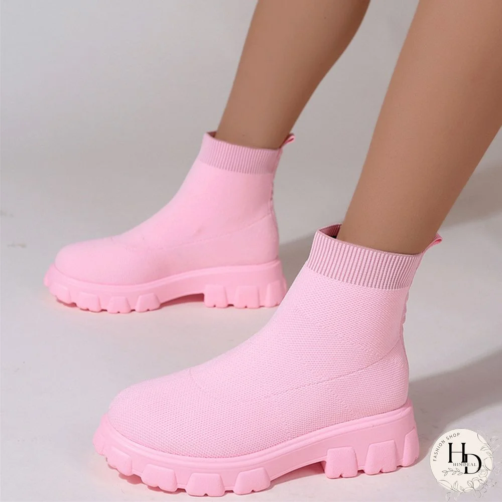 Apricot Casual Daily Patchwork Solid Color Round Keep Warm Comfortable Shoes