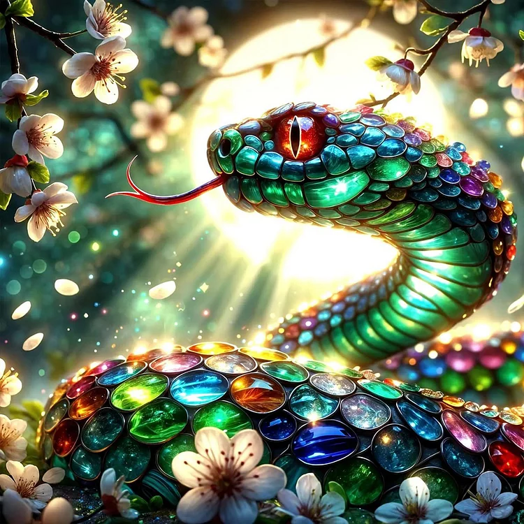 Crystal Snake 30*30CM (Canvas) Full Round Drill Diamond Painting gbfke