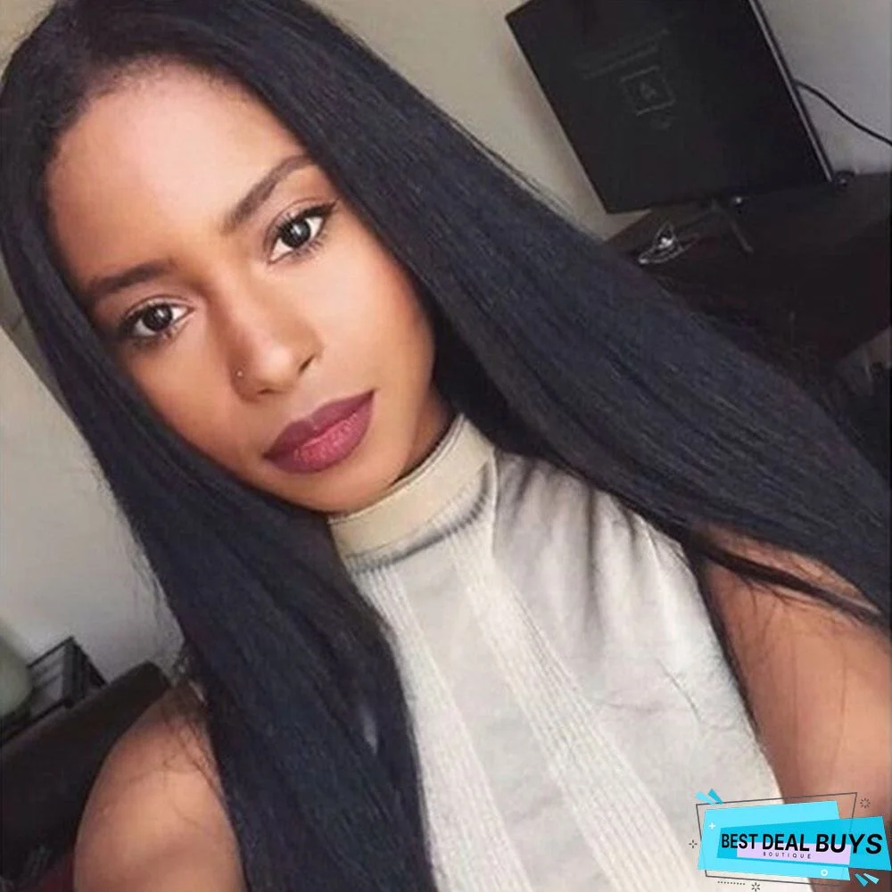 Black Long Straight Hair Fashion Chemical Fiber Headgear Female