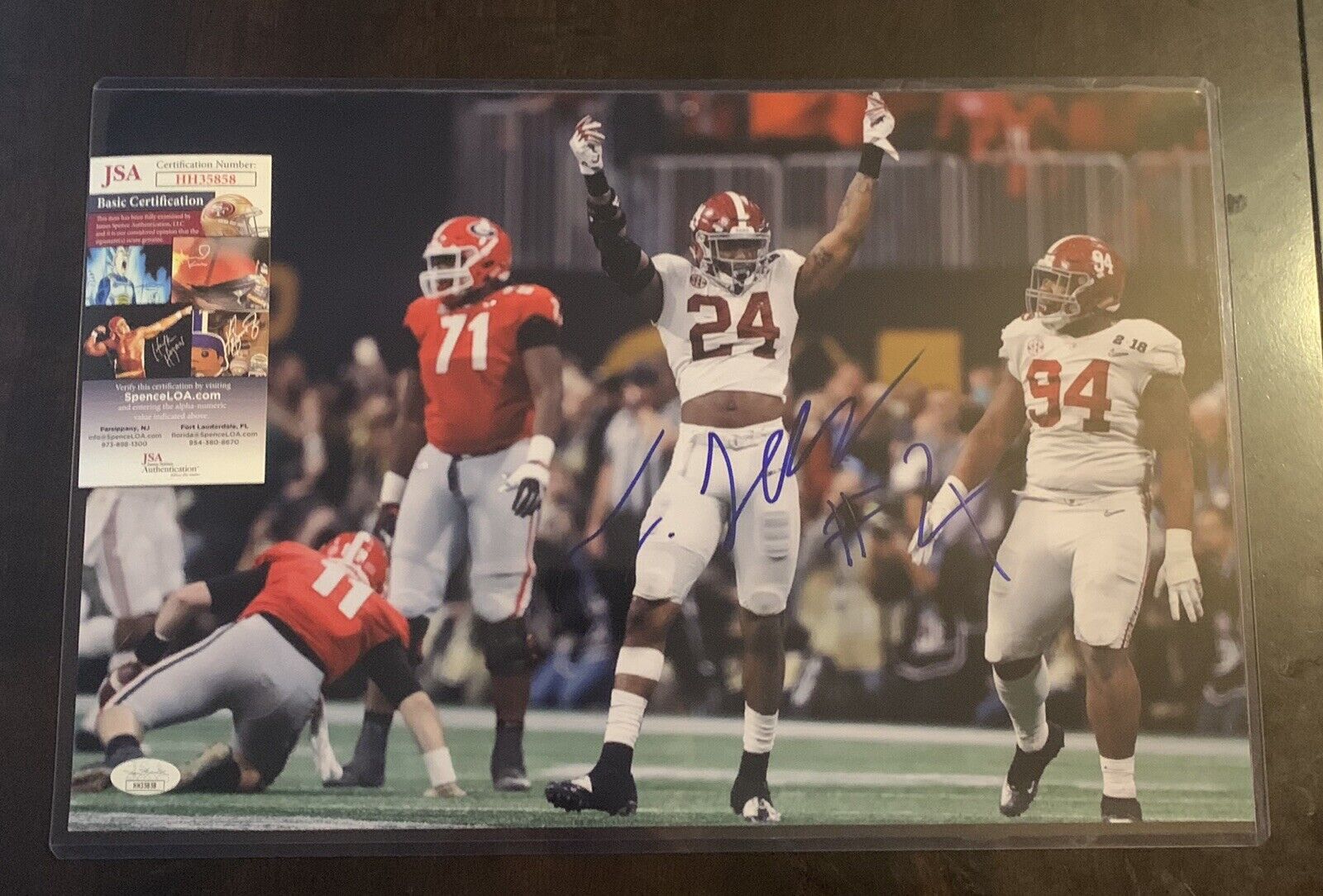 TERRELL LEWIS 11x17 Signed Photo Poster painting ALABAMA FOOTBALL JSA/COA HH35858