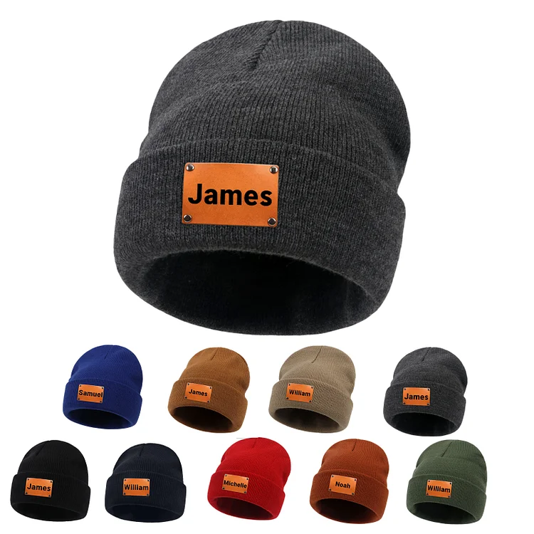 Custom Baby Beanie Hat with Name for Boys Girls Beanies Kids Winter Hats Childs Knit Warm Caps Ski Hats for Youth Adult