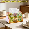 (24cm)Diamond Art Tissue Box DIY PU Napkin Cover for Home(best grandma ever)