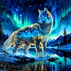 Diamond Painting -DIY Round Drill Starlight Wolf(40x40cm)