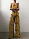Printed Empire Wide Leg Jumpsuits