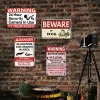 4pcs - Warning - Vintage Metal Signs(12*16Inch)