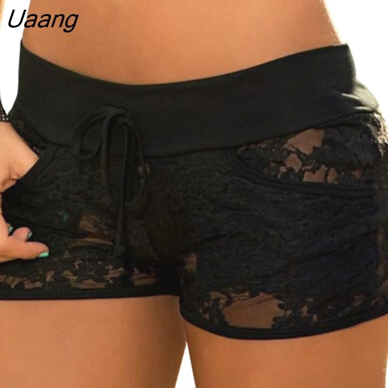 Uaang Women Underwear Lace Flower Transparent Panties Seamless Sexy Lingerie Knickers S-XXL Black White Culotte Femme Lace Panties