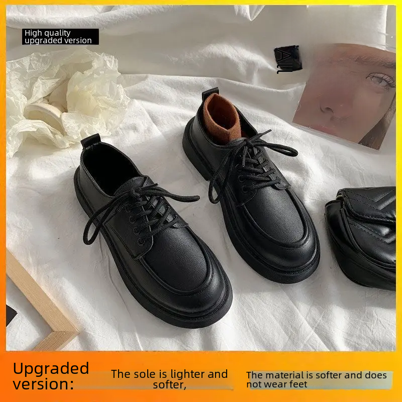 English Style Women's Flat Shoes 2025 Spring Summer New Formal Leather Shoes Korean Version Versatile Anti-slip Bottom Blacksuit Leather Shoes
