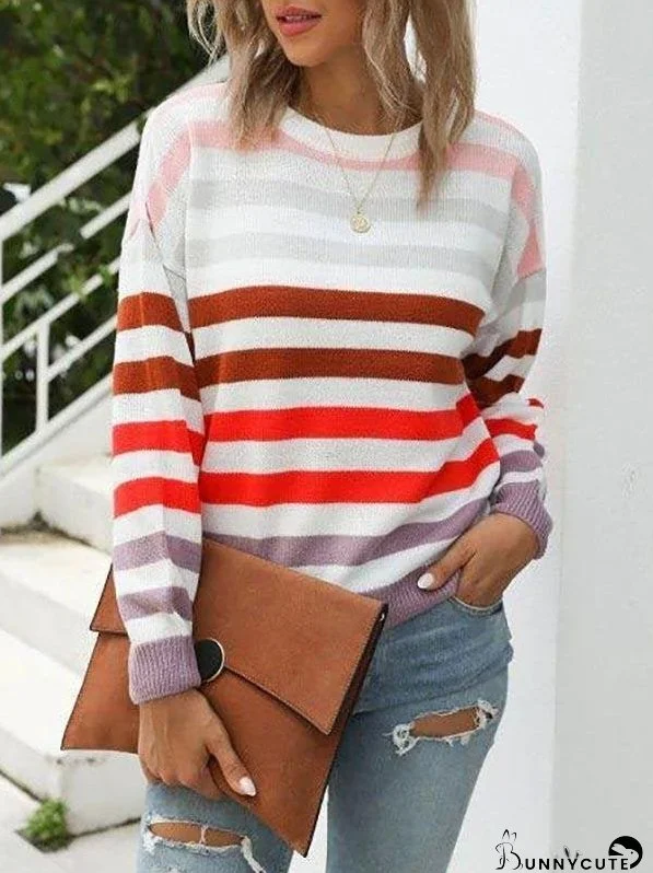 Crew Neck Striped Sweater