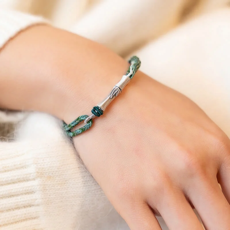 Bamboo Reincarnation Knot Luck Protection String Bracelet
