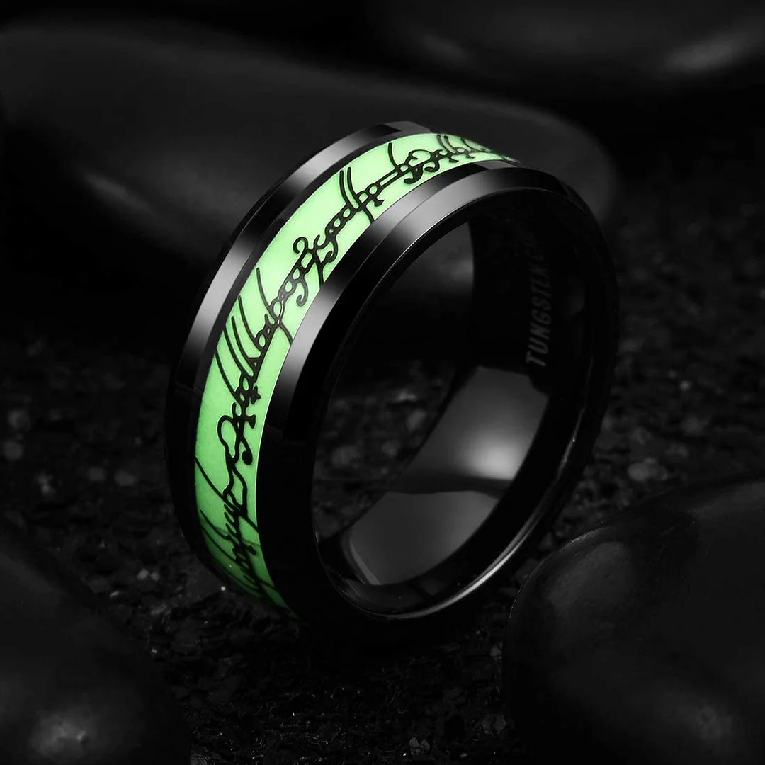 6MM 8MM Women's Or Men's Aurora Luminou Glow Tungsten Carbide Carbon Fiber Lord of Wedding Bands