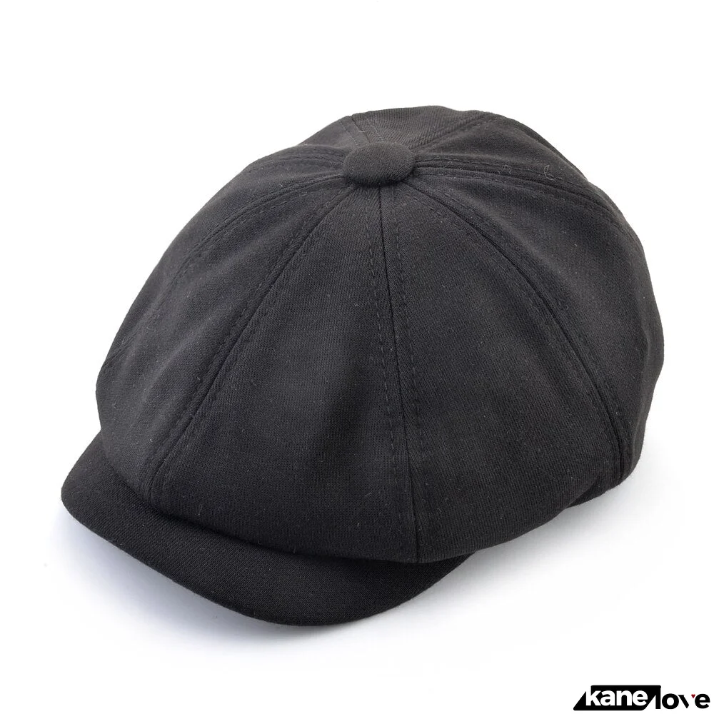 Men's Cotton Formal Wear Retro Solid Pattern Warm Octagonal Hat