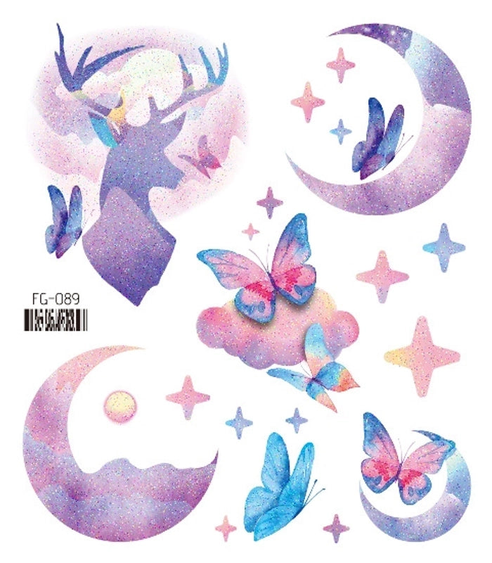 Lady Butterfly Pet Tattoos & Body Art 1 Piece