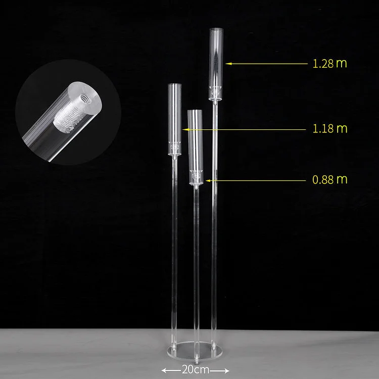 Angela Flower 2pcs/lot Acrylic Crystal Transparent Candle Holder Table Centerpieces Flower Stand A7463