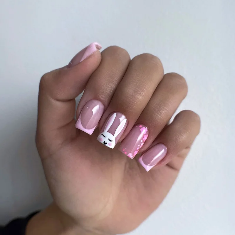 Churchf Churchf Nail Piece Easter Rabbit Nail Color Long Ballet Chicken Egg Relief Nail Piece