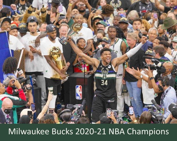 MILWAUKEE BUCKS 2021 NBA World Champions Glossy 8 x 10 Photo Poster painting Man Cave 2020 - 21