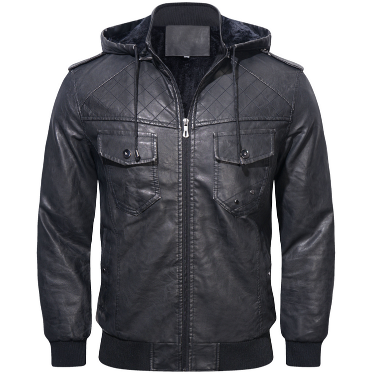 Midnight Maverick Leather Bomber Jacket