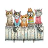 Wooden Cat Diamond Art Hanging Hook Rail Diamond Painting Art Craft Wall Hooks