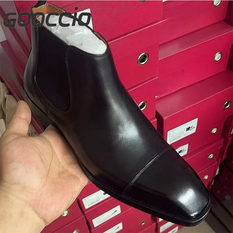 YH206 Prenium Calf-Skin Dress Boots/Chelsea Boots For Men GOOCCIO   