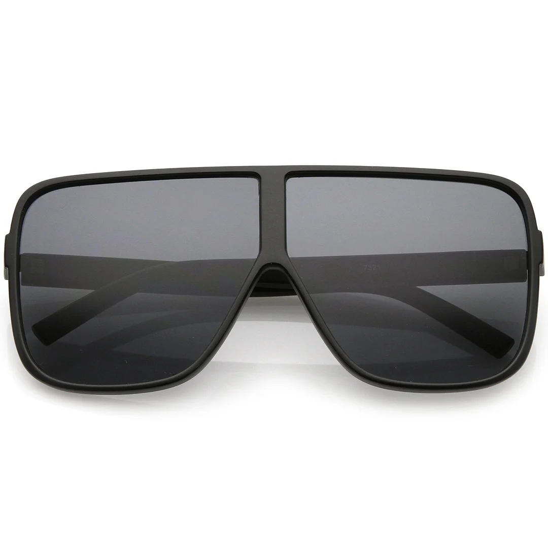 Oversize  Flat Top Square glasses With Neutral Color Flat Lens 69mm