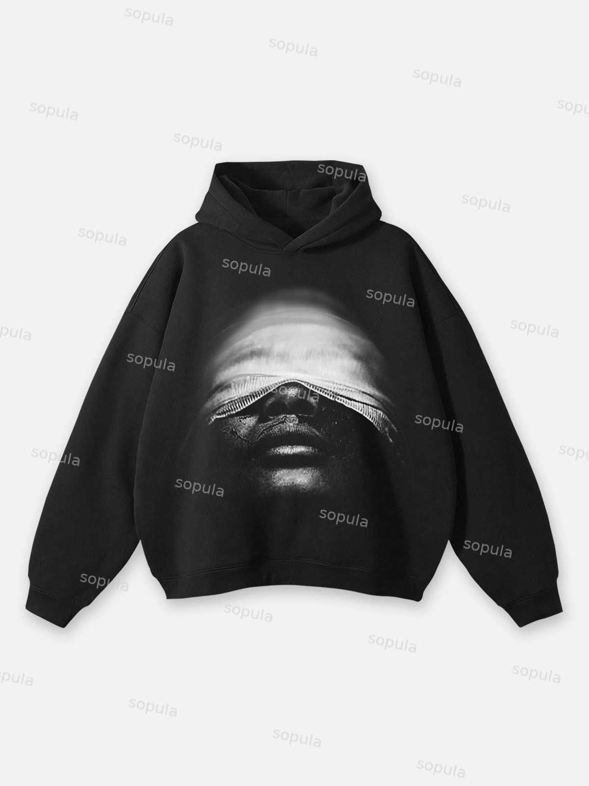 Sopula Muted Vintage Portrait Graphic Hoodie