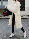Fashion Faux Fur Solid Color Loose Long Sleeves Coat